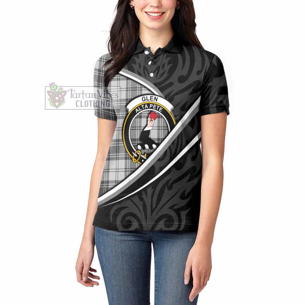 Glen Tartan Family Crest Women's Polo Shirt Celtic Scottish Thistle Floral - Tartan Vibes Clothing