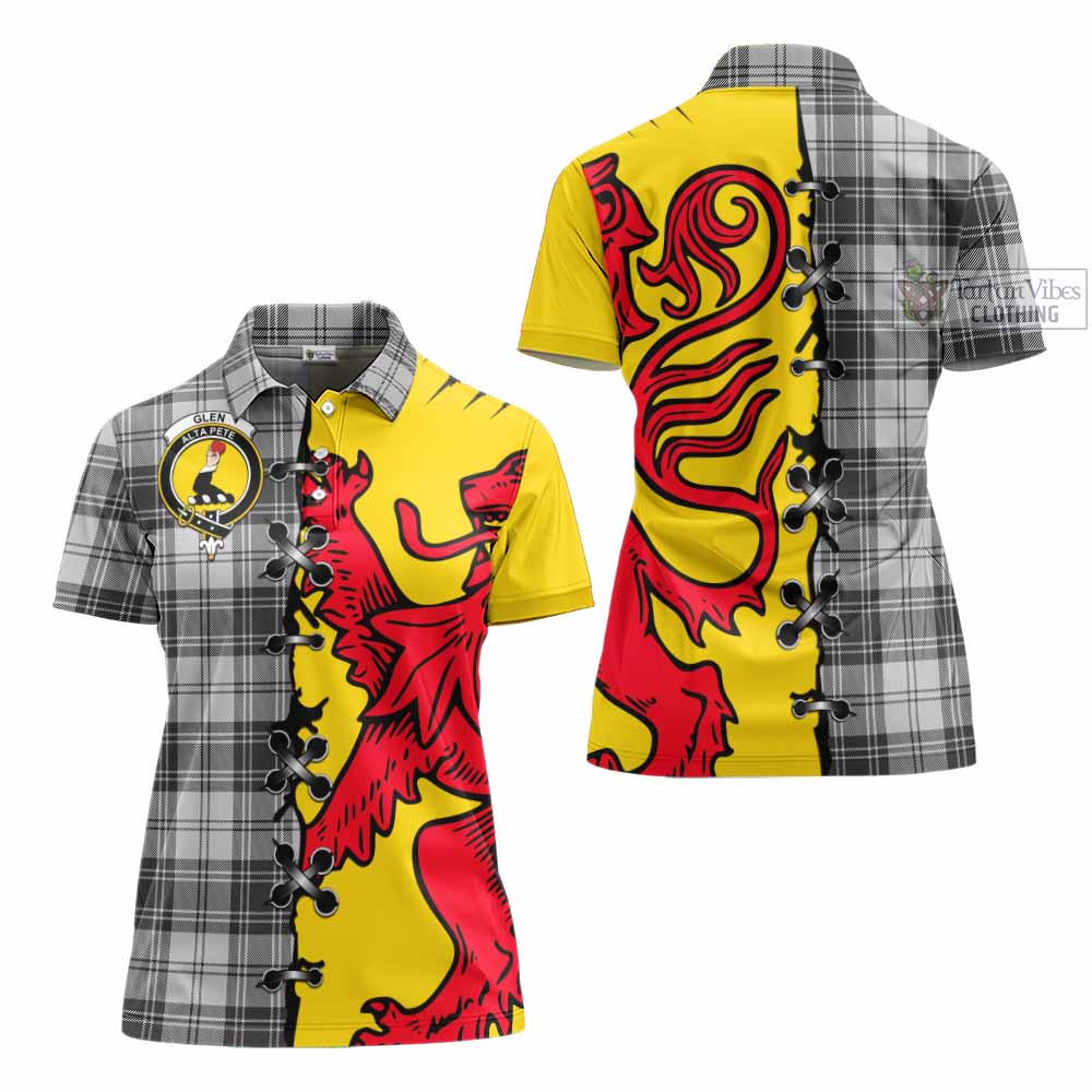 Glen Tartan Family Crest Women's Polo Shirt Lion Rampant Honor - Tartan Vibes Clothing
