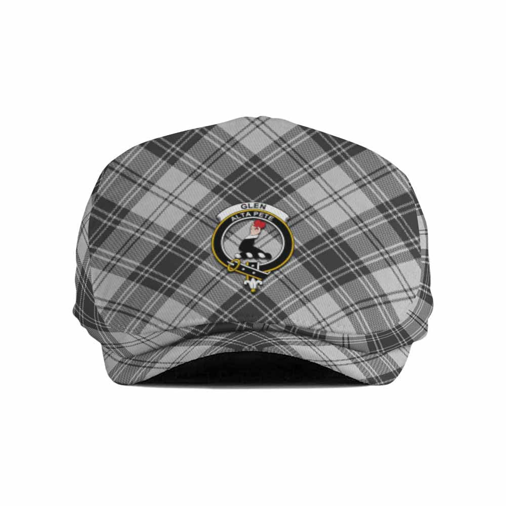 Glen Tartan Flat Cap, Jeff Cap Cross Style with Family Crest - Tartan Vibes Clothing