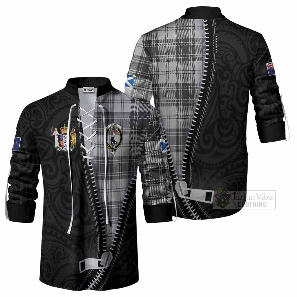 Glen Tartan Ghillie Shirt New Zealand Pattern Unique Zipper Stylized