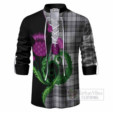 Glen Tartan Ghillie Shirt Traditional Scottish Thistle