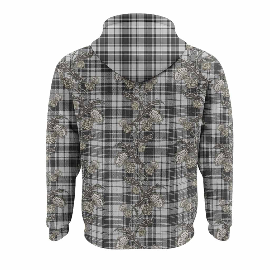 Glen Tartan Hoodie Seamless Scottish Thistle Flowers