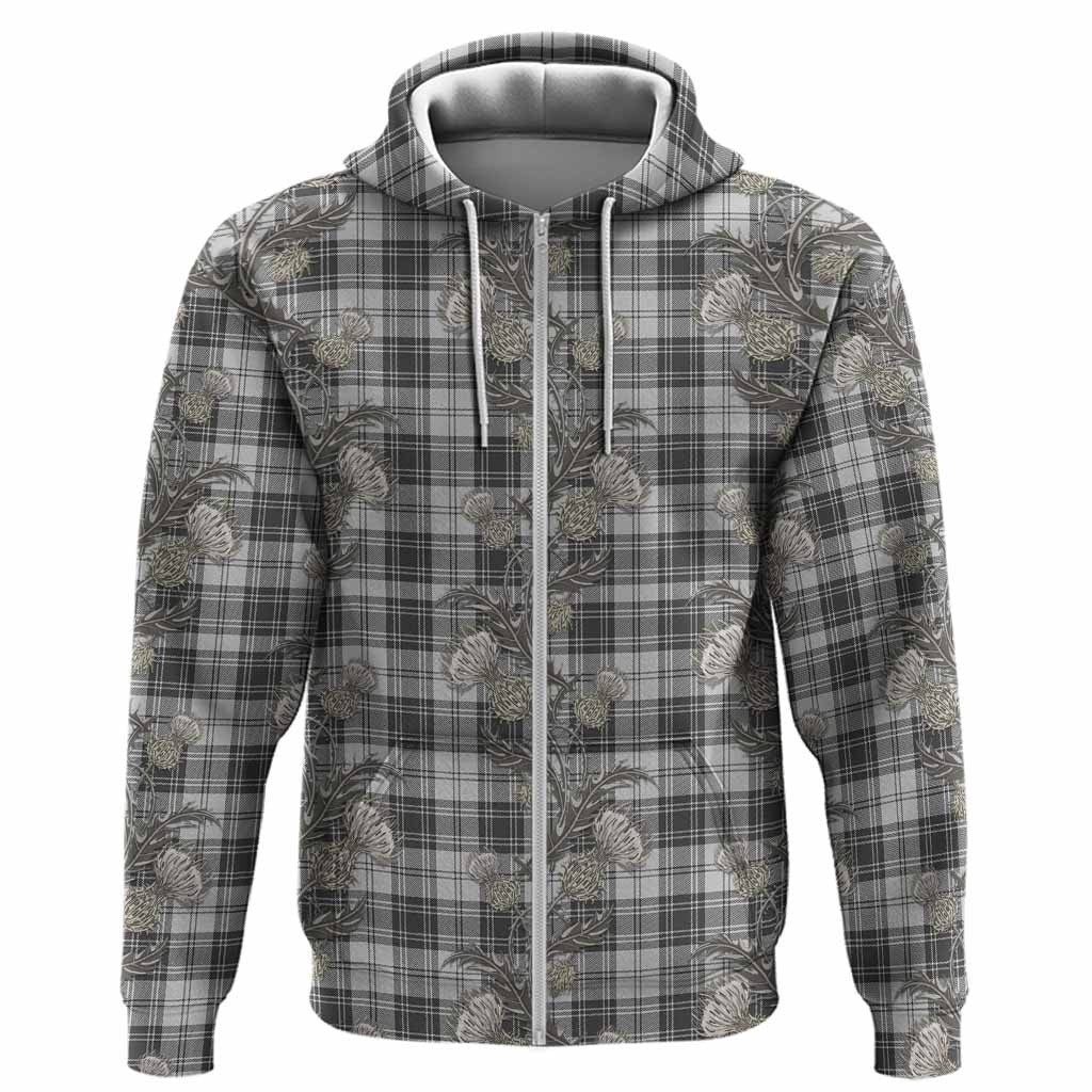 Glen Tartan Hoodie Seamless Scottish Thistle Flowers