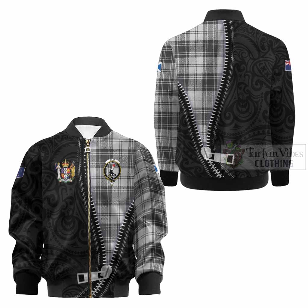Glen Tartan Kid Bomber Jacket New Zealand Pattern Unique Zipper Stylized