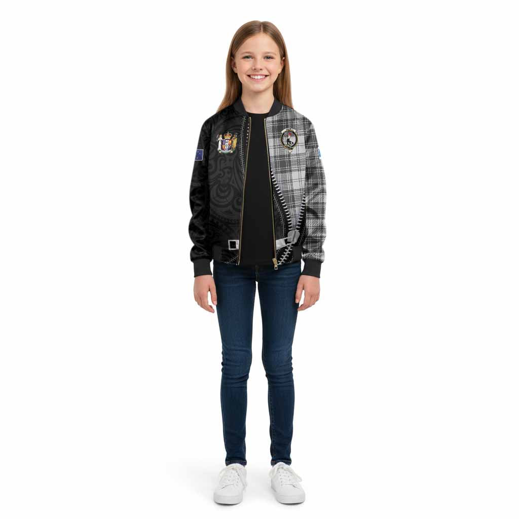 Glen Tartan Kid Bomber Jacket New Zealand Pattern Unique Zipper Stylized