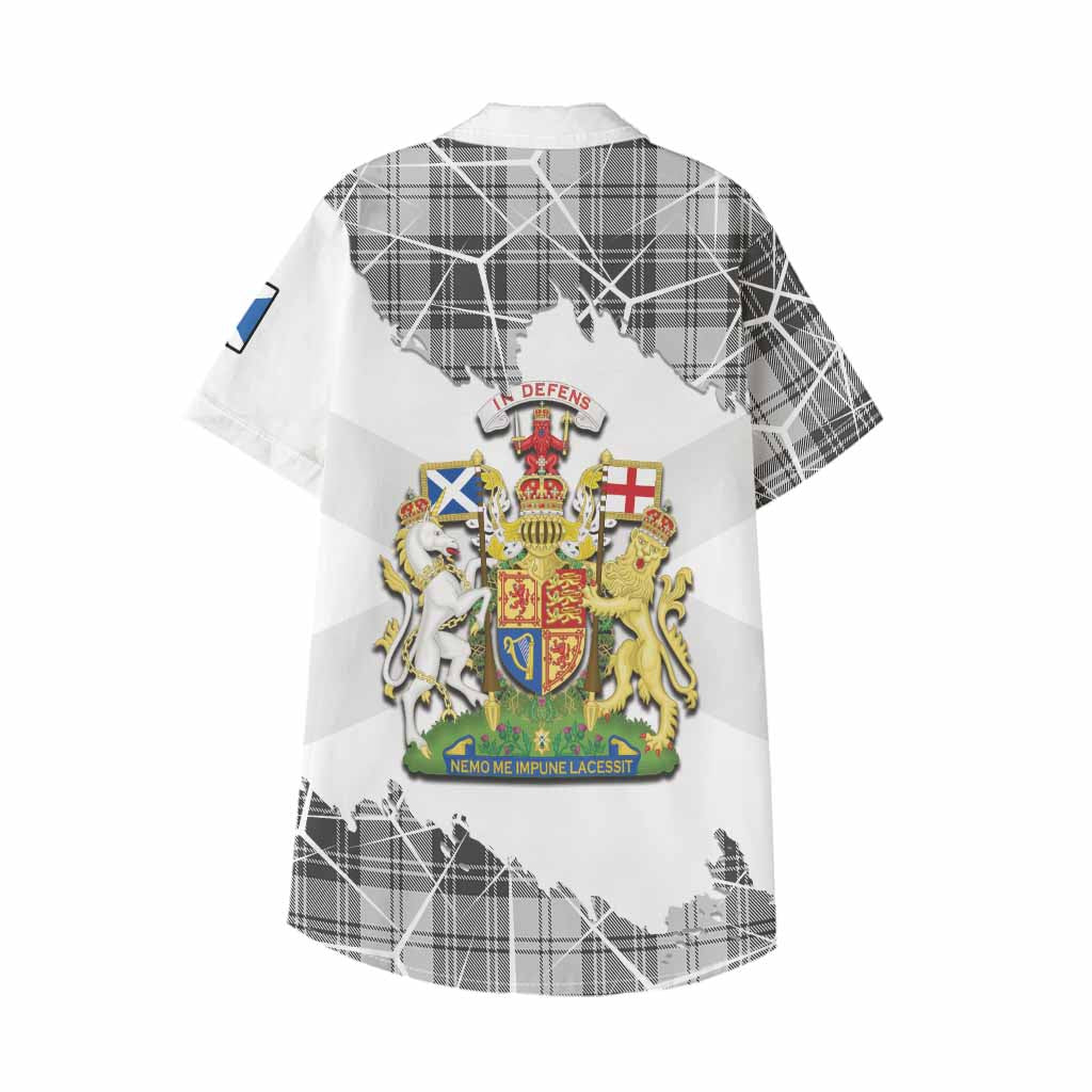 Glen Tartan Kid Hawaiian Shirt with Family Crest and Lion Rampant Grunge Style