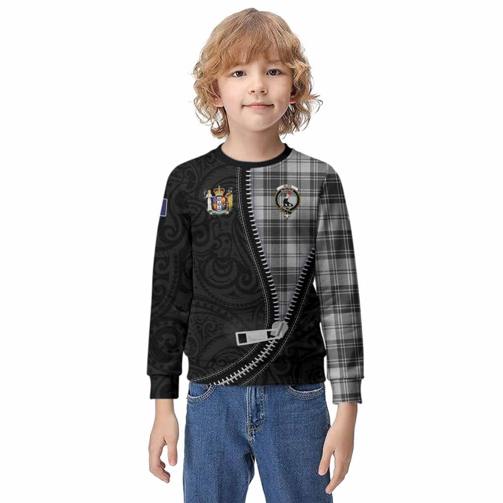 Glen Tartan Kid Knitted Sweatshirt New Zealand Pattern Unique Zipper Stylized