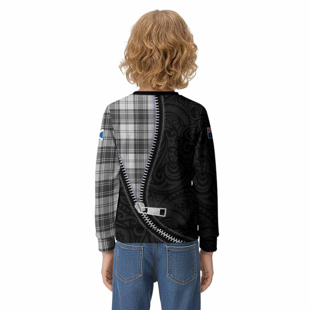 Glen Tartan Kid Knitted Sweatshirt New Zealand Pattern Unique Zipper Stylized