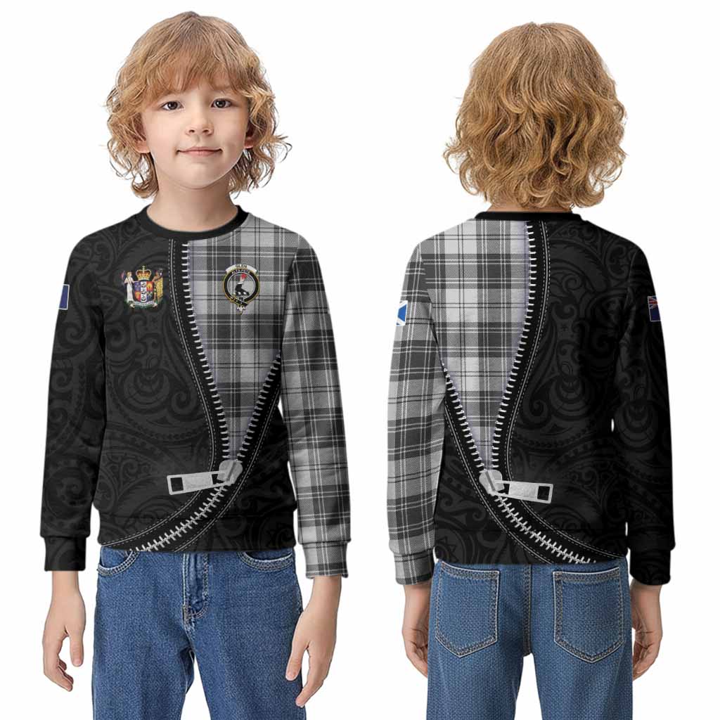 Glen Tartan Kid Knitted Sweatshirt New Zealand Pattern Unique Zipper Stylized