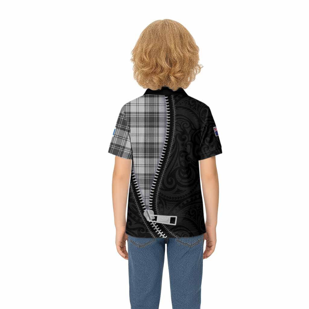 Glen Tartan Kid Polo Shirt New Zealand Pattern Unique Zipper Stylized