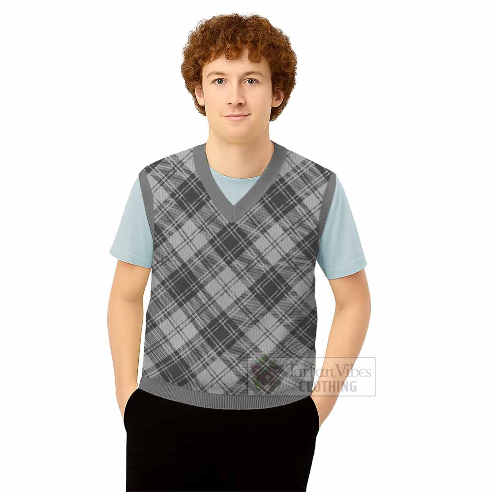 Glen Tartan  Knitted V-Neck Vest Cross Style