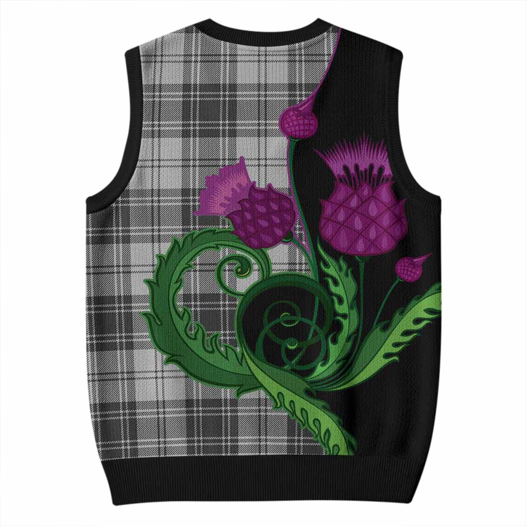 Glen Tartan Knitted V-Neck Vest Traditional Scottish Thistle