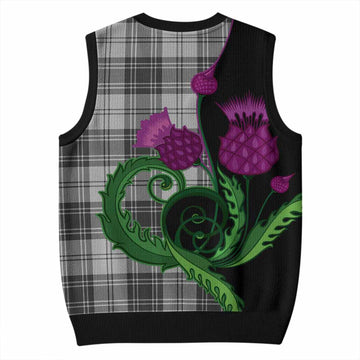 Glen Tartan Knitted V-Neck Vest Traditional Scottish Thistle