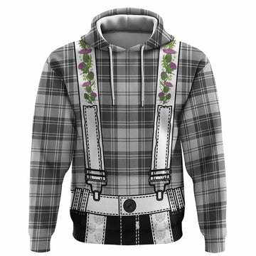 Glen Tartan Lederhosen Costume Hoodie Scotland Thistle Floral