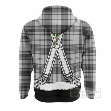 Glen Tartan Lederhosen Costume Hoodie Scotland Thistle Floral