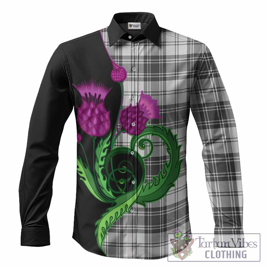 Glen Tartan Long Sleeve Button Shirts Traditional Scottish Thistle