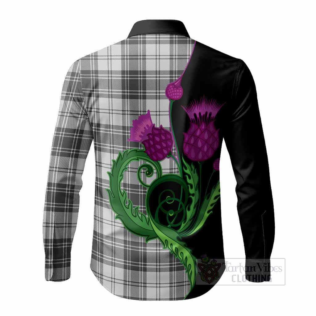 Glen Tartan Long Sleeve Button Shirts Traditional Scottish Thistle