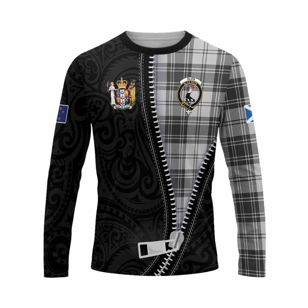 Glen Tartan Long Sleeve T-Shirt New Zealand Pattern Unique Zipper Stylized