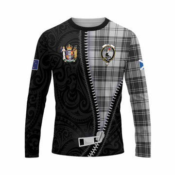 Glen Tartan Long Sleeve T-Shirt New Zealand Pattern Unique Zipper Stylized