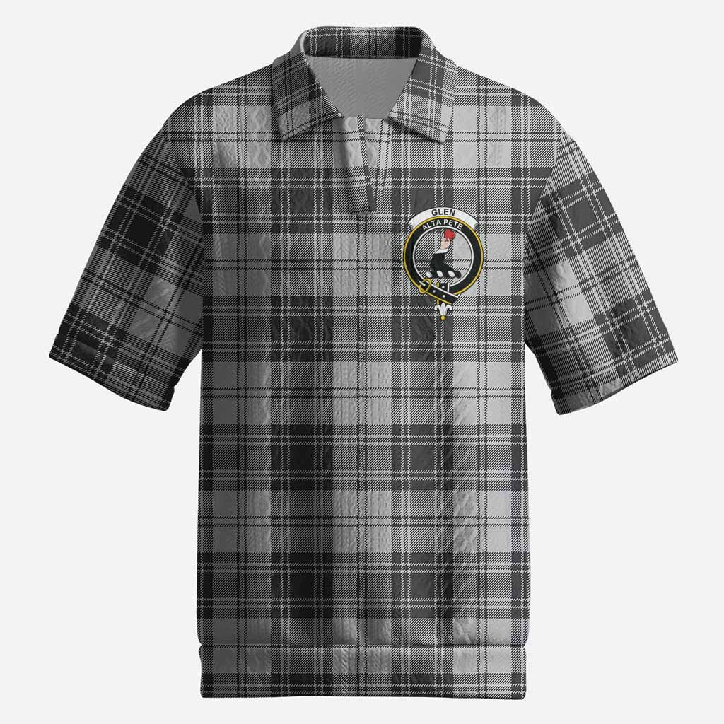 Glen Tartan Men’s Polo Sweater Top with Family Crest