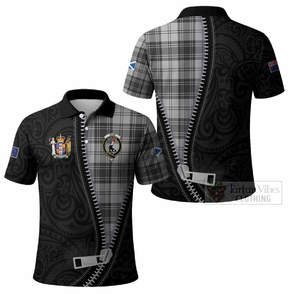 Glen Tartan Polo Shirt New Zealand Pattern Unique Zipper Stylized