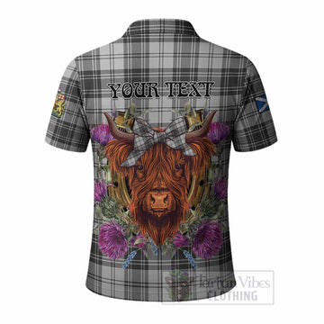 Glen Tartan Polo Shirt Scottish Thistle Heilan Coo