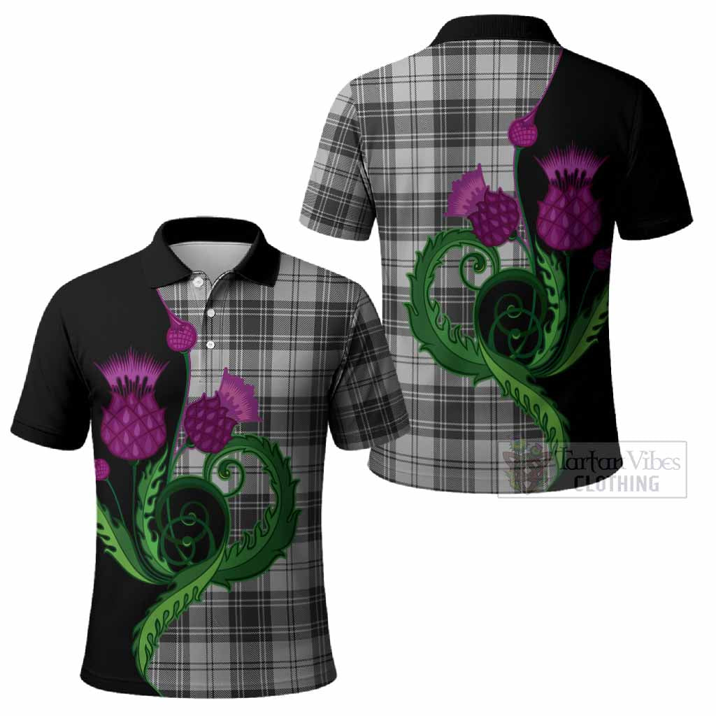 Glen Tartan Polo Shirt Traditional Scottish Thistle