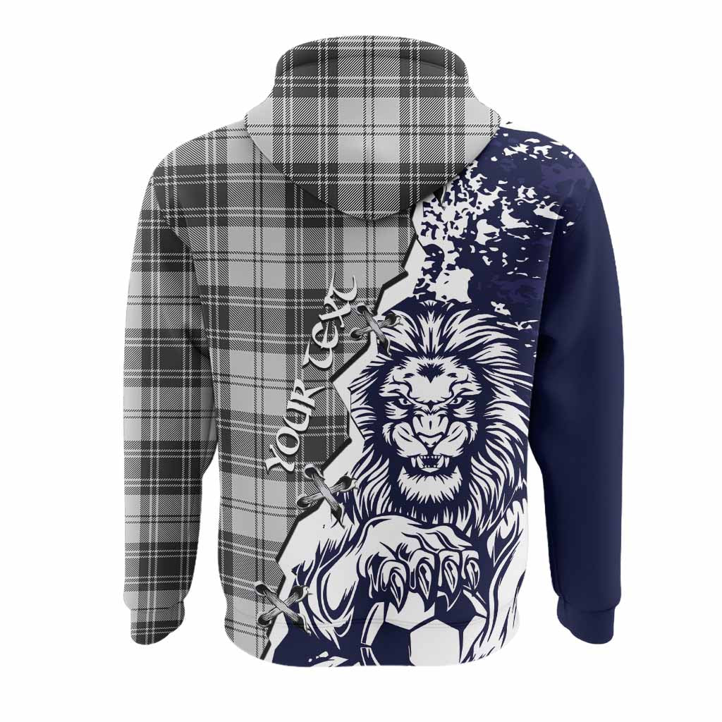 Glen Tartan Scottish Hoodie Angry Lion With Soccer Ball Style