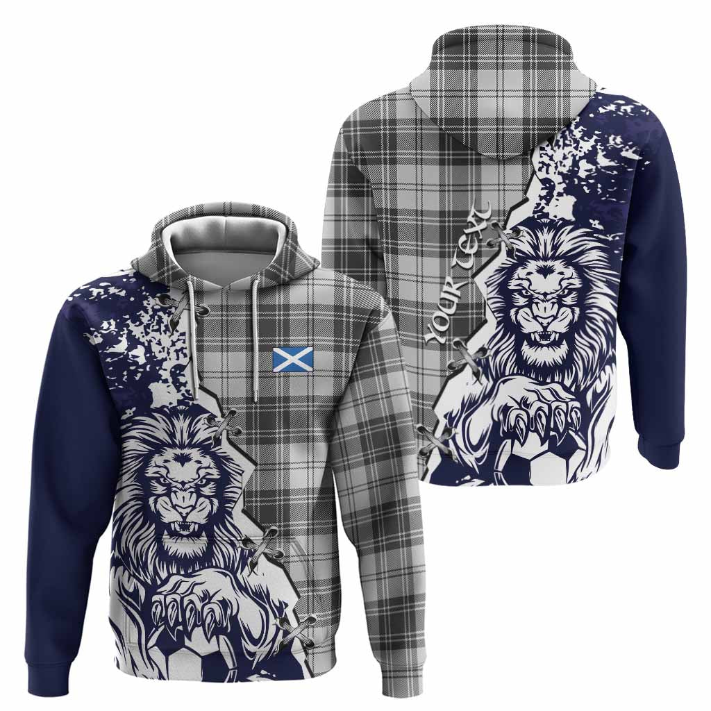 Glen Tartan Scottish Hoodie Angry Lion With Soccer Ball Style