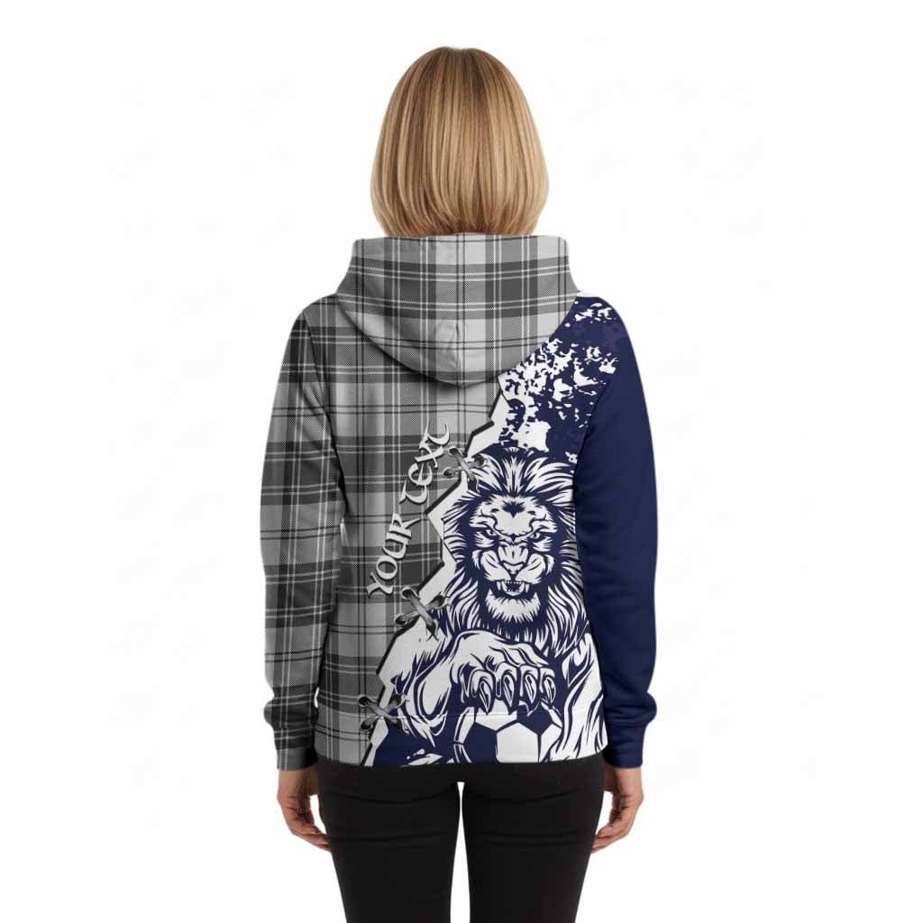 Glen Tartan Scottish Hoodie Angry Lion With Soccer Ball Style
