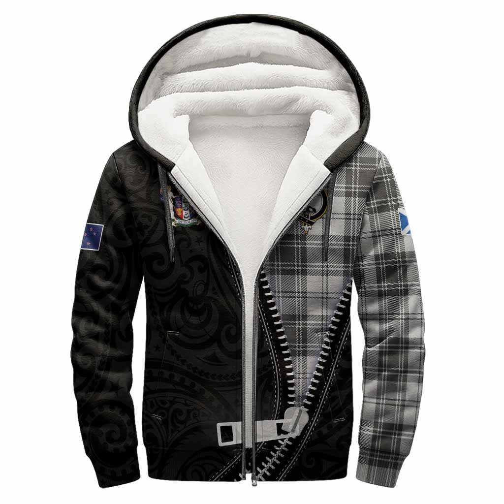 Glen Tartan Sherpa Hoodie New Zealand Pattern Unique Zipper Stylized
