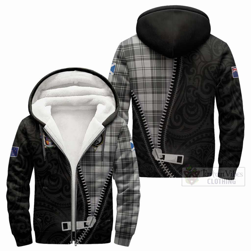 Glen Tartan Sherpa Hoodie New Zealand Pattern Unique Zipper Stylized