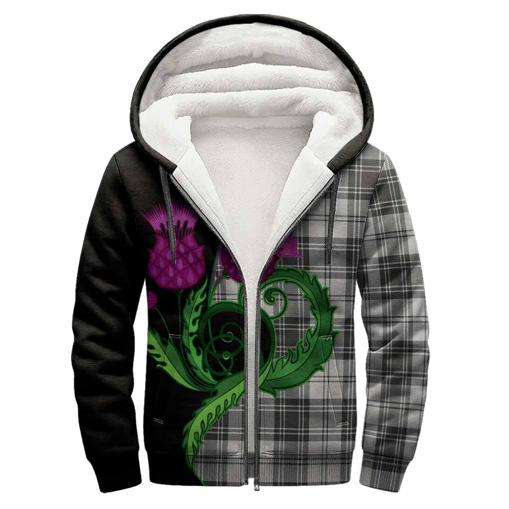 Glen Tartan Sherpa Hoodie Traditional Scottish Thistle