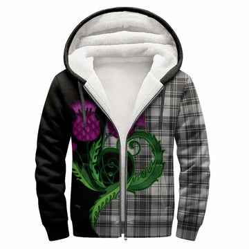 Glen Tartan Sherpa Hoodie Traditional Scottish Thistle