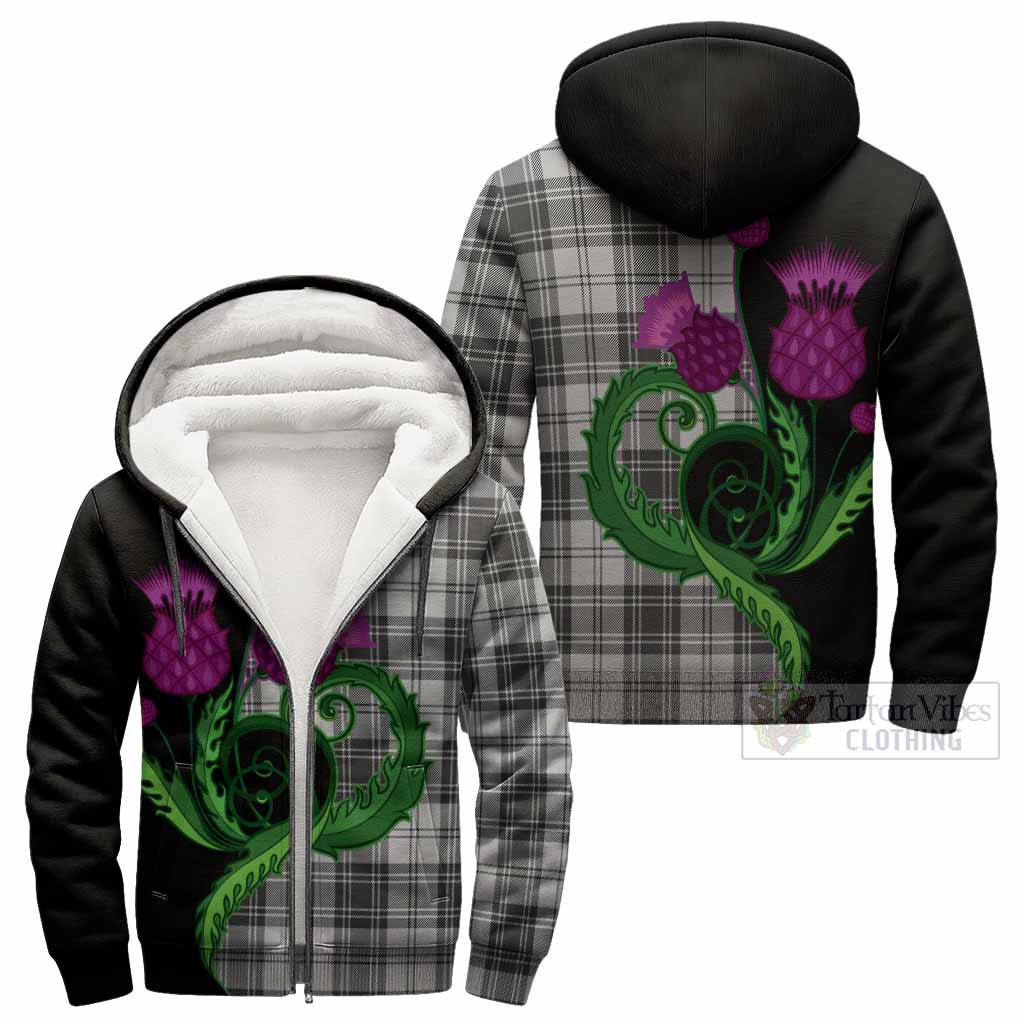 Glen Tartan Sherpa Hoodie Traditional Scottish Thistle