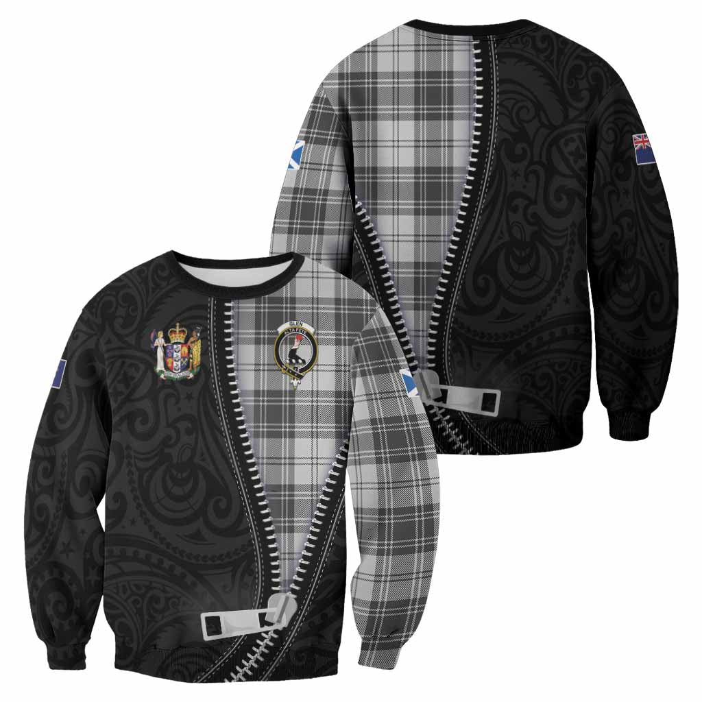 Glen Tartan Sweatshirt New Zealand Pattern Unique Zipper Stylized