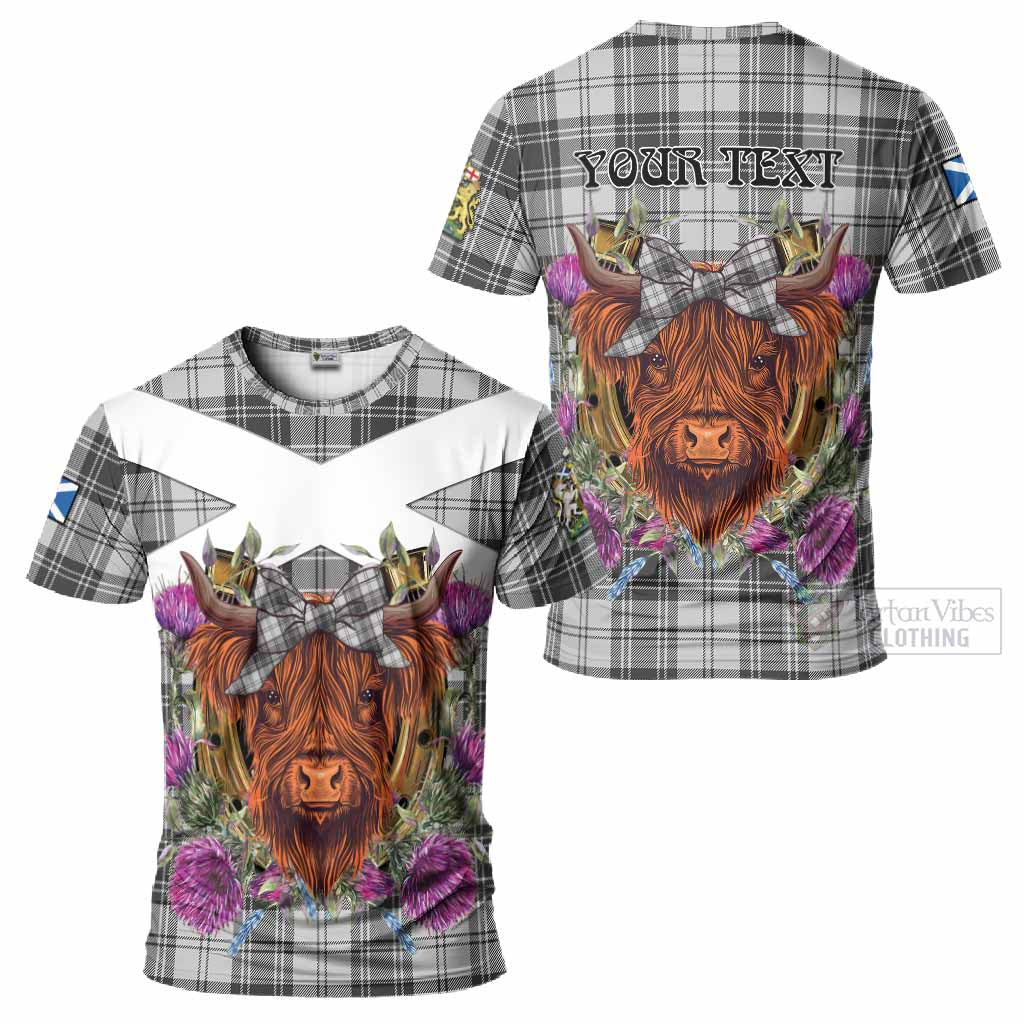Glen Tartan T-Shirt Scottish Thistle Heilan Coo