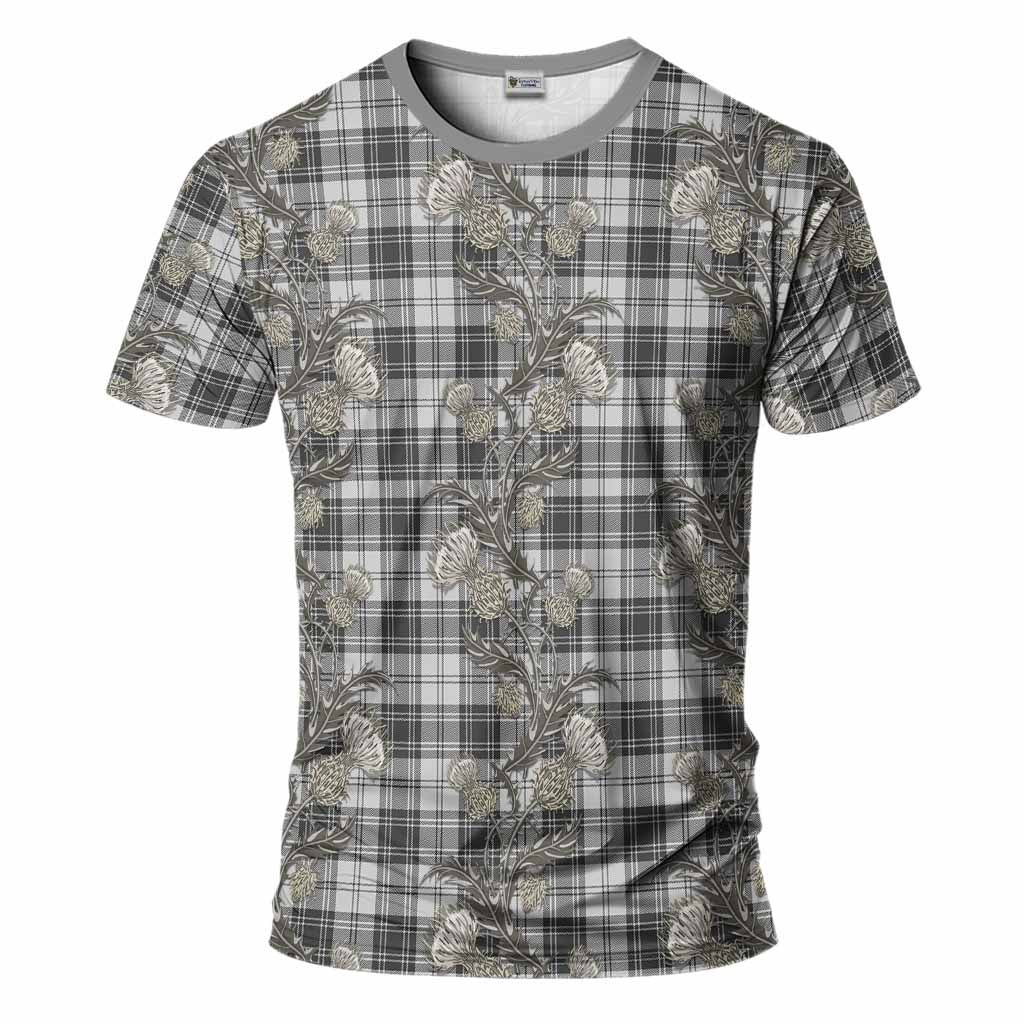 Glen Tartan T-Shirt Seamless Scottish Thistle Flowers