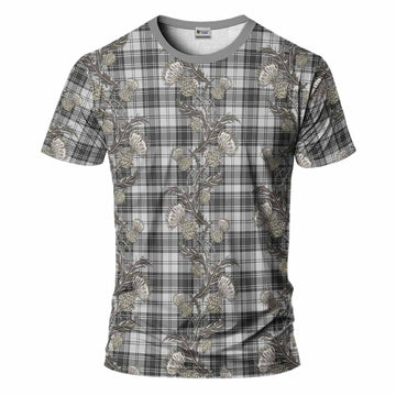 Glen Tartan T-Shirt Seamless Scottish Thistle Flowers