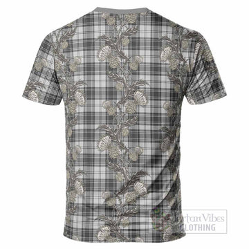 Glen Tartan T-Shirt Seamless Scottish Thistle Flowers