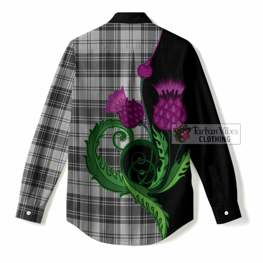 Glen Tartan Women Casual Shirt Traditional Scottish Thistle