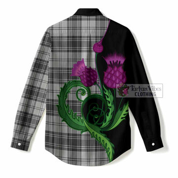 Glen Tartan Women Casual Shirt Traditional Scottish Thistle