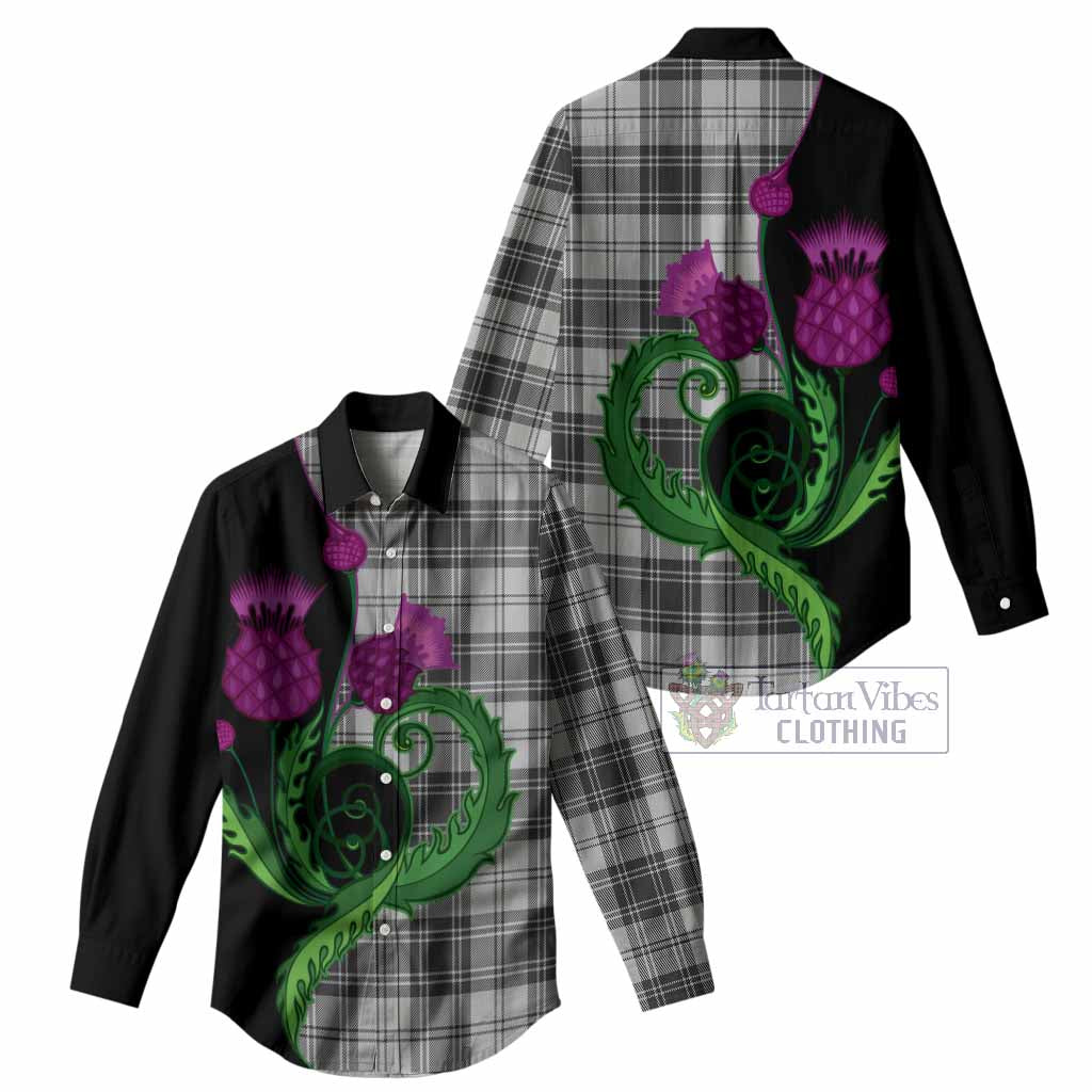 Glen Tartan Women Casual Shirt Traditional Scottish Thistle