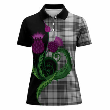 Glen Tartan Women Polo Shirt Traditional Scottish Thistle