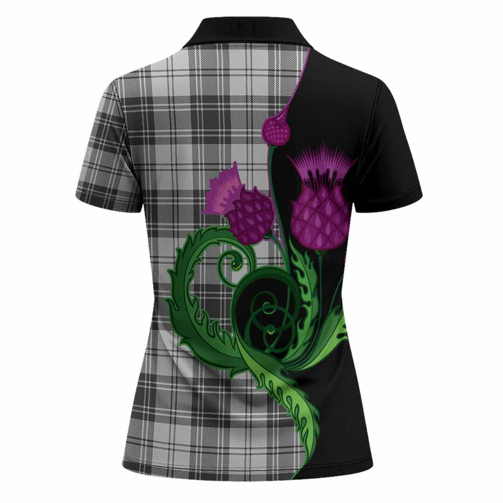 Glen Tartan Women Polo Shirt Traditional Scottish Thistle