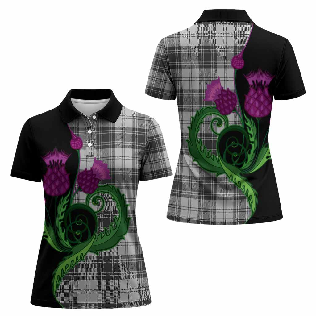 Glen Tartan Women Polo Shirt Traditional Scottish Thistle