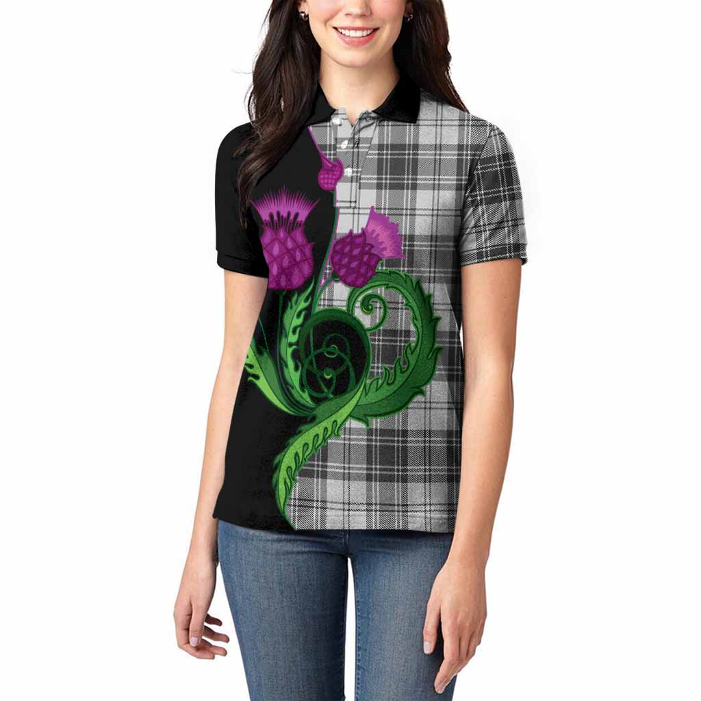Glen Tartan Women Polo Shirt Traditional Scottish Thistle