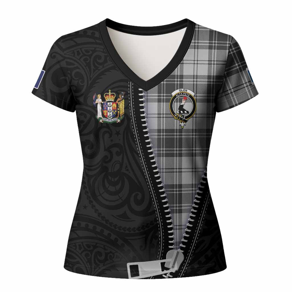 Glen Tartan Women T shirt New Zealand Pattern Unique Zipper Stylized