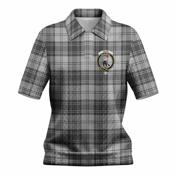 Glen Tartan Women’s Polo Sweater Top with Family Crest