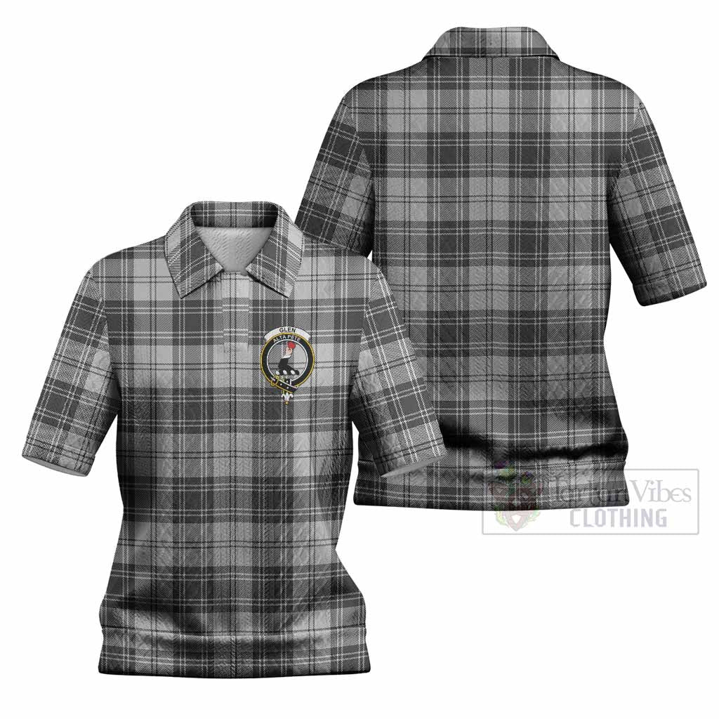 Glen Tartan Women’s Polo Sweater Top with Family Crest